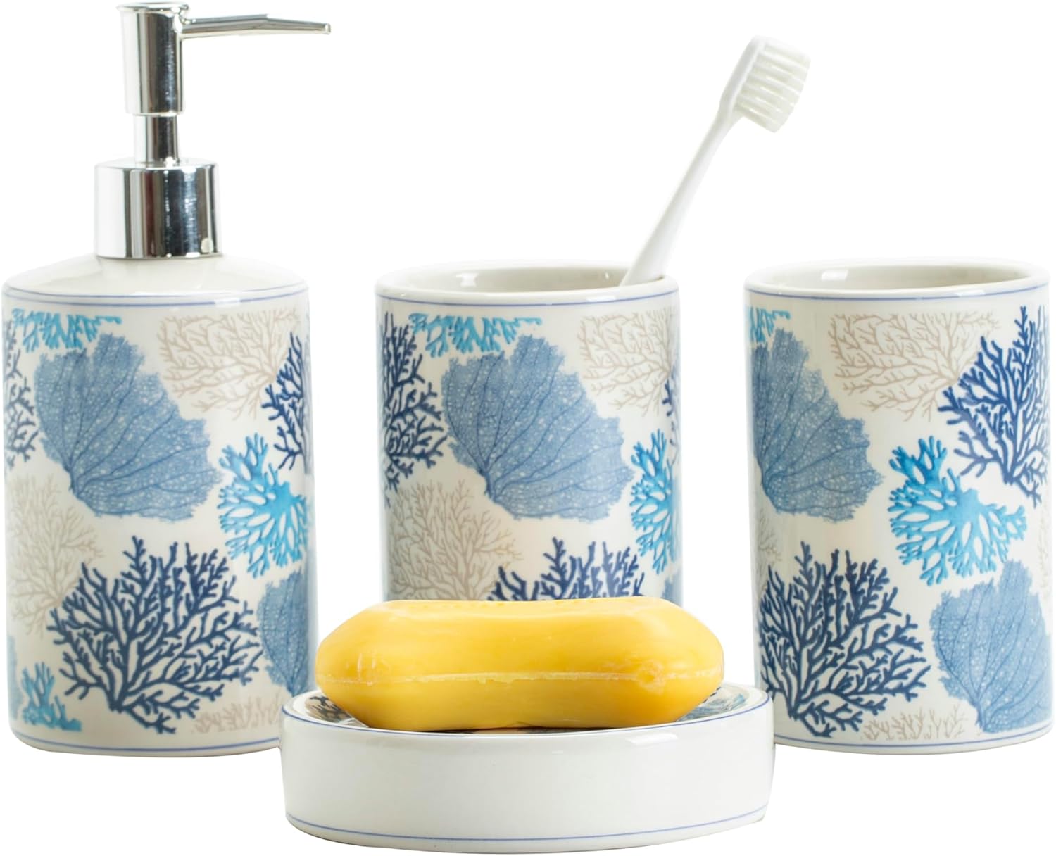 Adventus Blue Coral bath accessory set