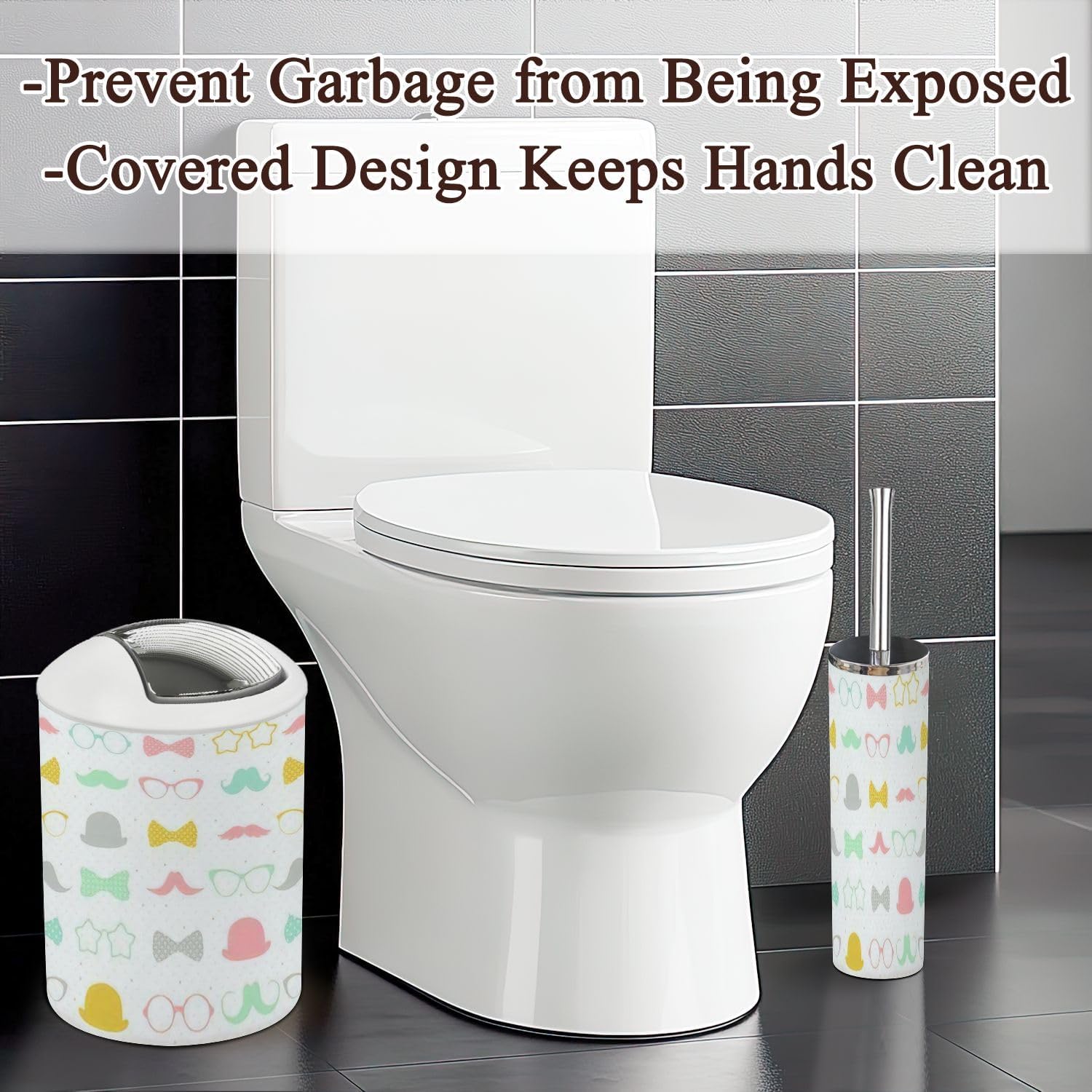 6-Piece Bathroom Set - Durable Retro Storage Solution