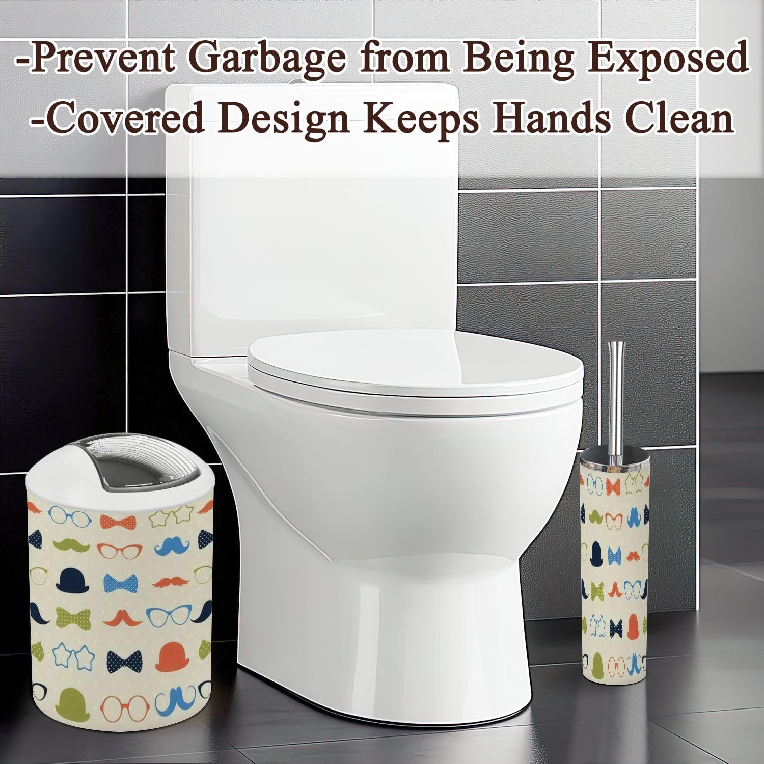 Retro Hipster Bathroom Set 6 Pcs