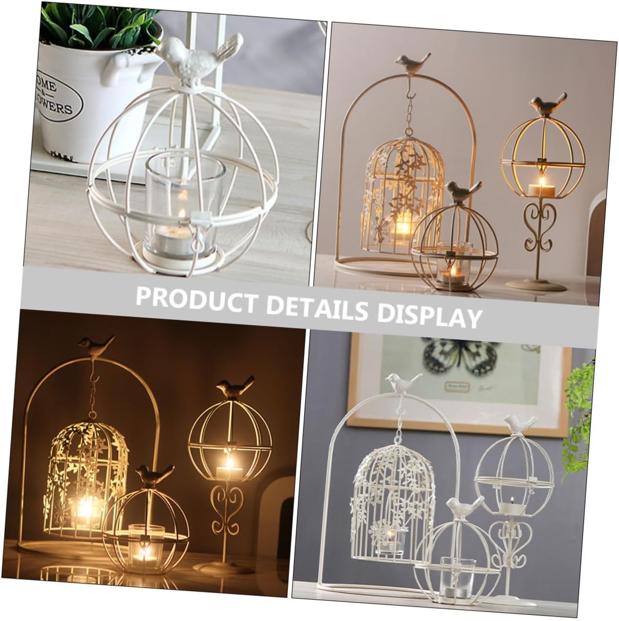 EPIGEIST Rustic Iron Candlestick Birdcage
