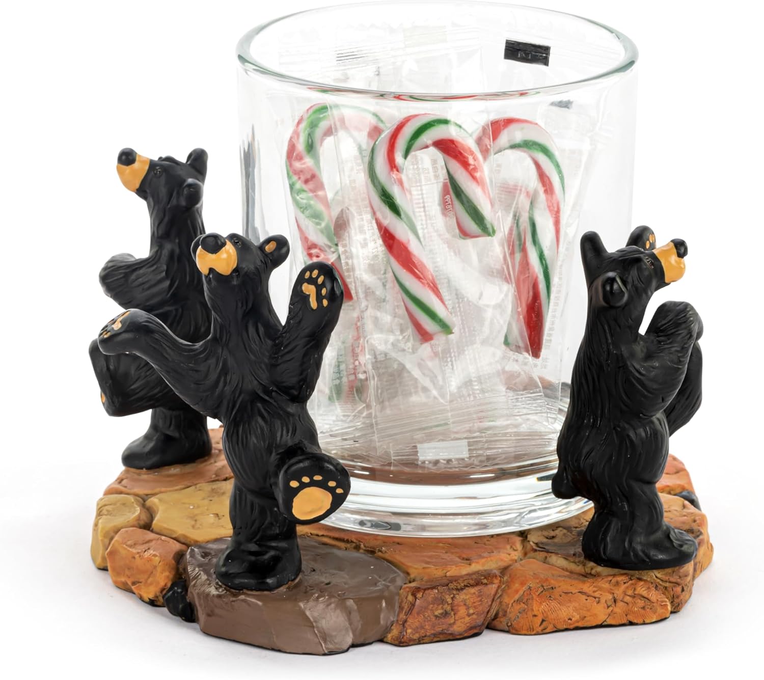 Hand Cast Resin Black Bear Vancouver Moon Dance Table Top Votive Candle Holder