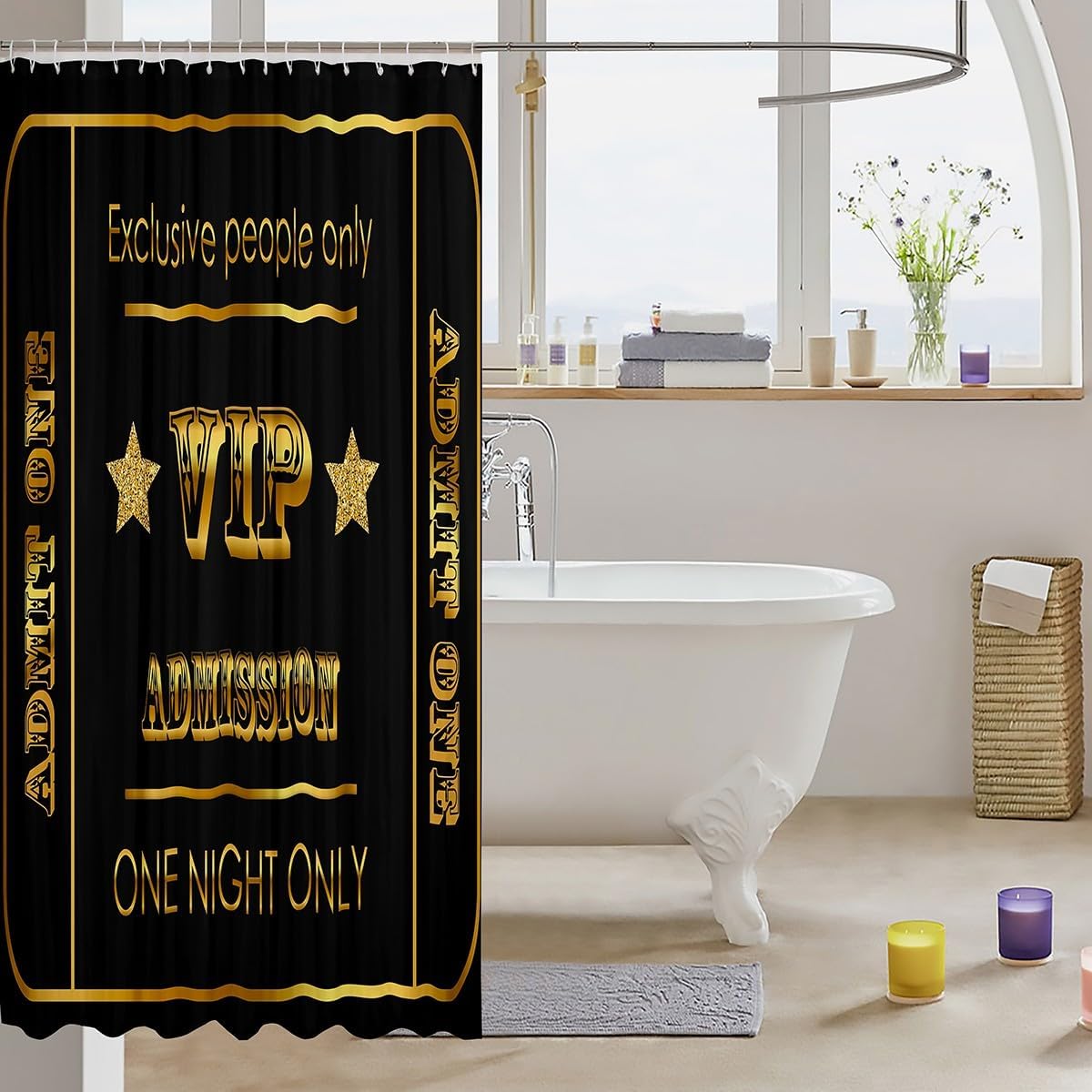 Jejeloiu Movie Theater Decor Shower Curtain for Kids