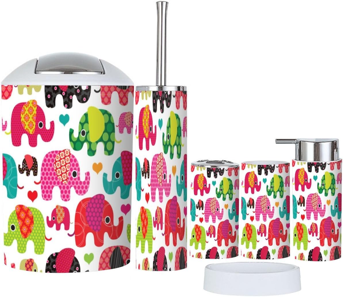 Bathroom Accessories Set Retro Elephant Design for Home Use