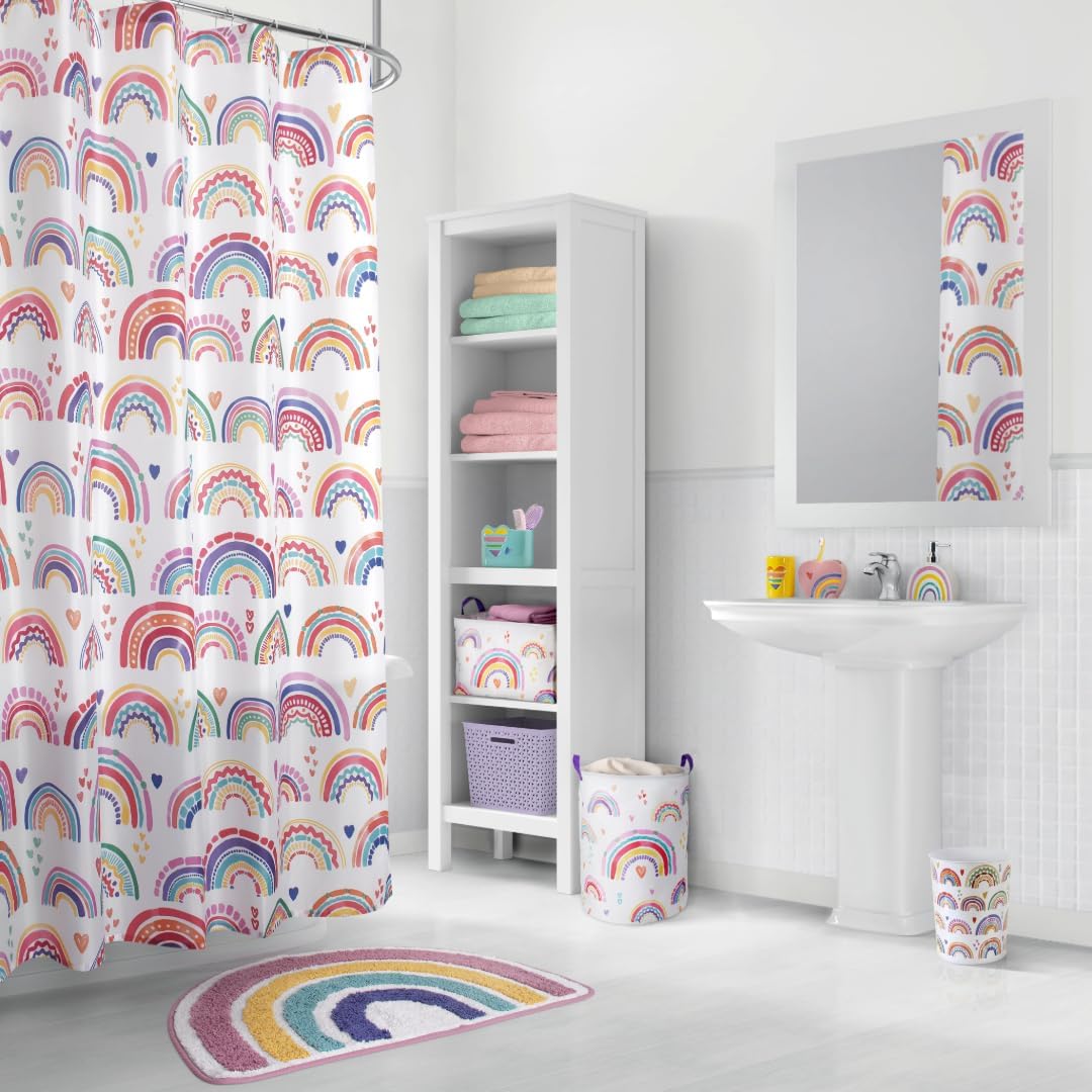 Allure Home Creation Rainbow Hearts Bath Set 7-Piece Bundle