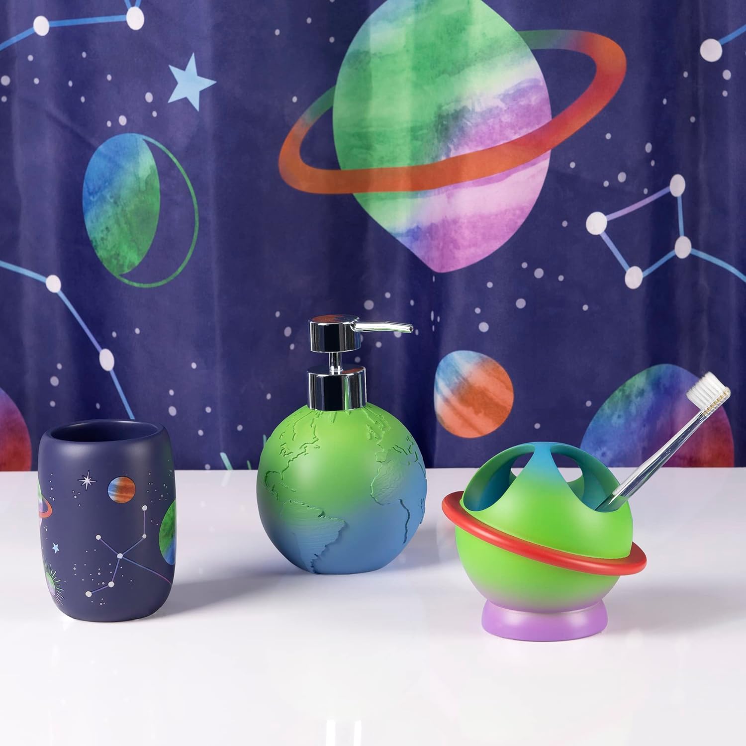 Allure Home Creation Starry Night 3-Piece Bathroom Accessory Set 1