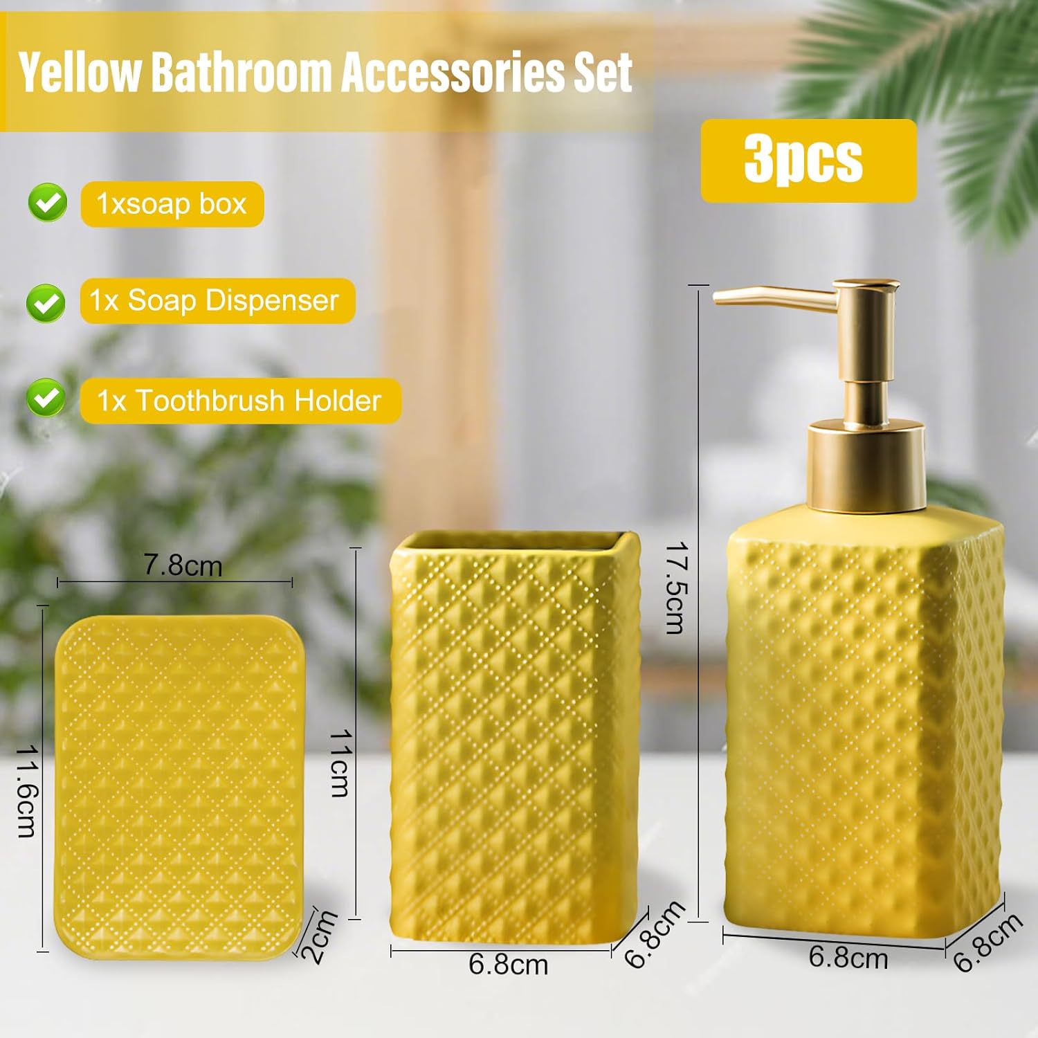 Elegant Yellow bathroom set for a clean and stylish look