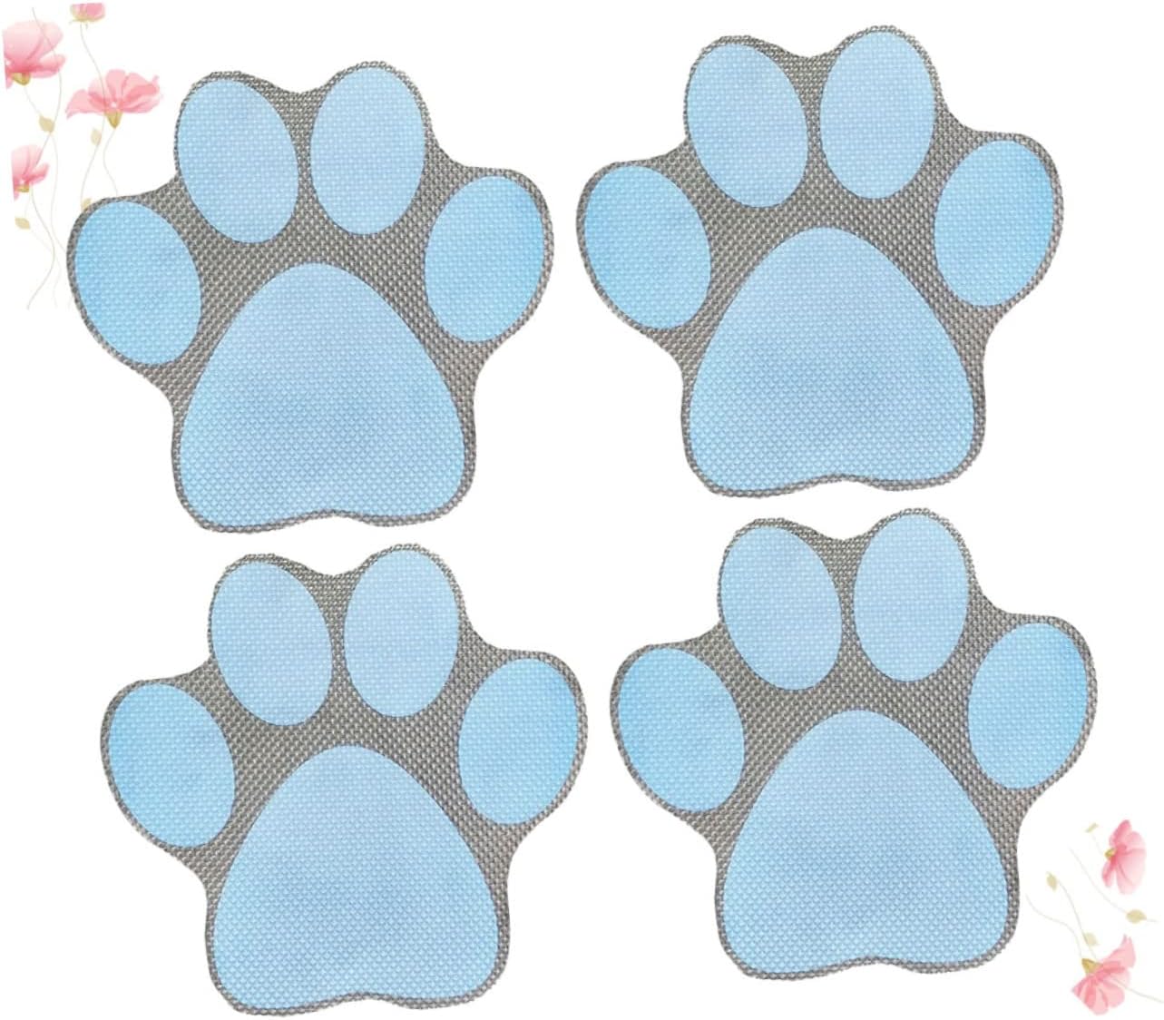 Happyyami 4-Piece Cartoon Dog Footprint Sticker Set for Bathtub Bath Safety