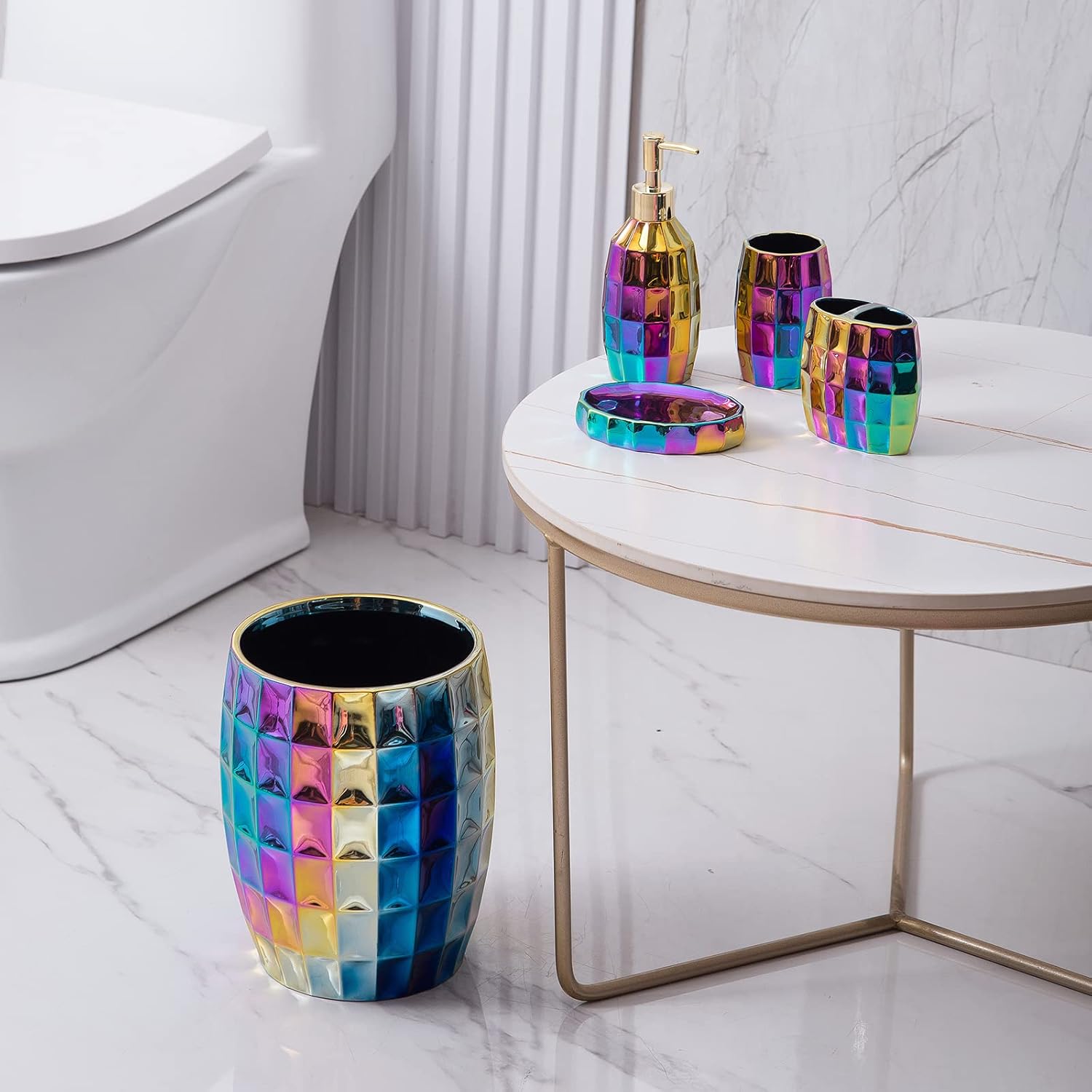 Rainbow Bathroom Accessory Set