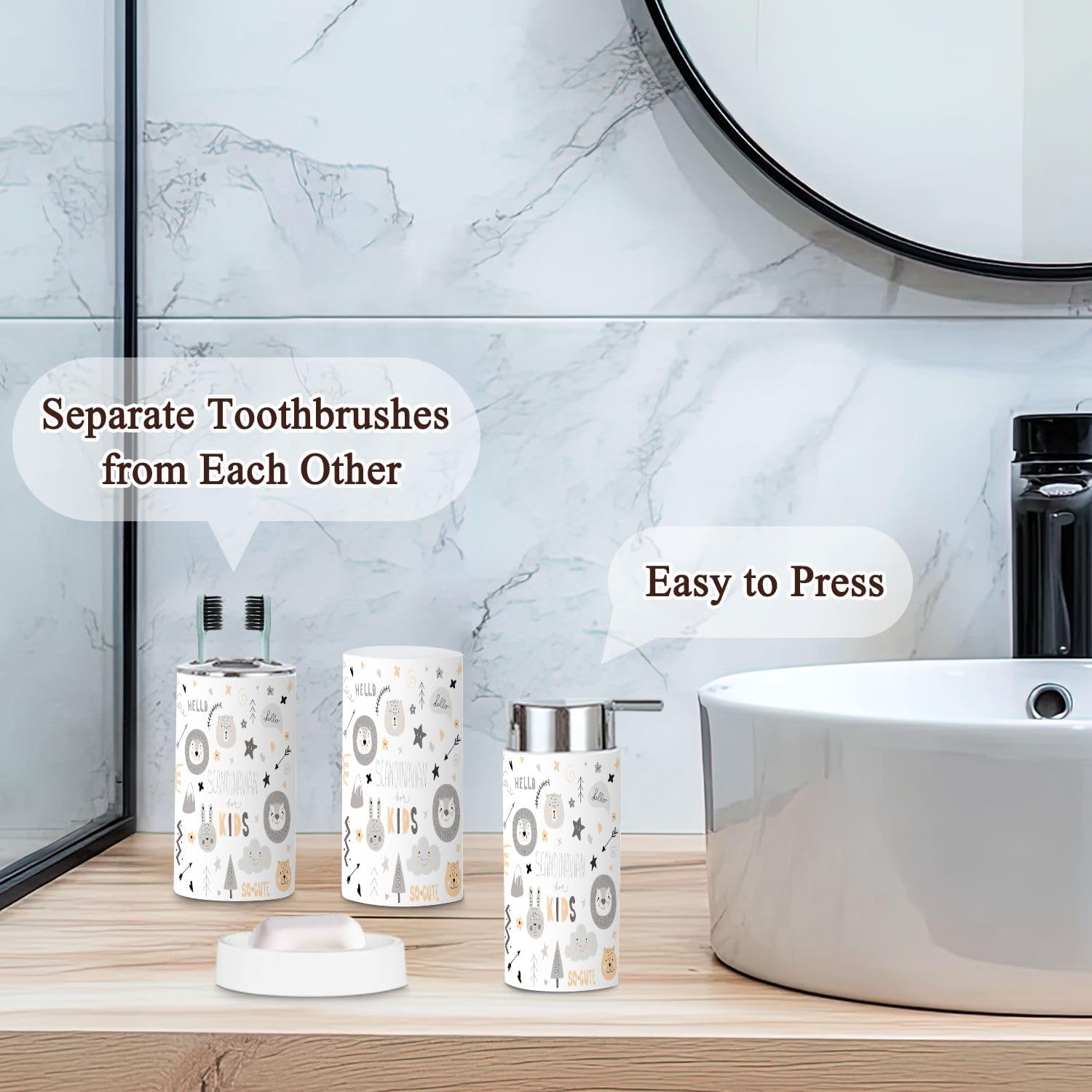 Scandinavian Style 6 Pcs Bathroom Accessories Set
