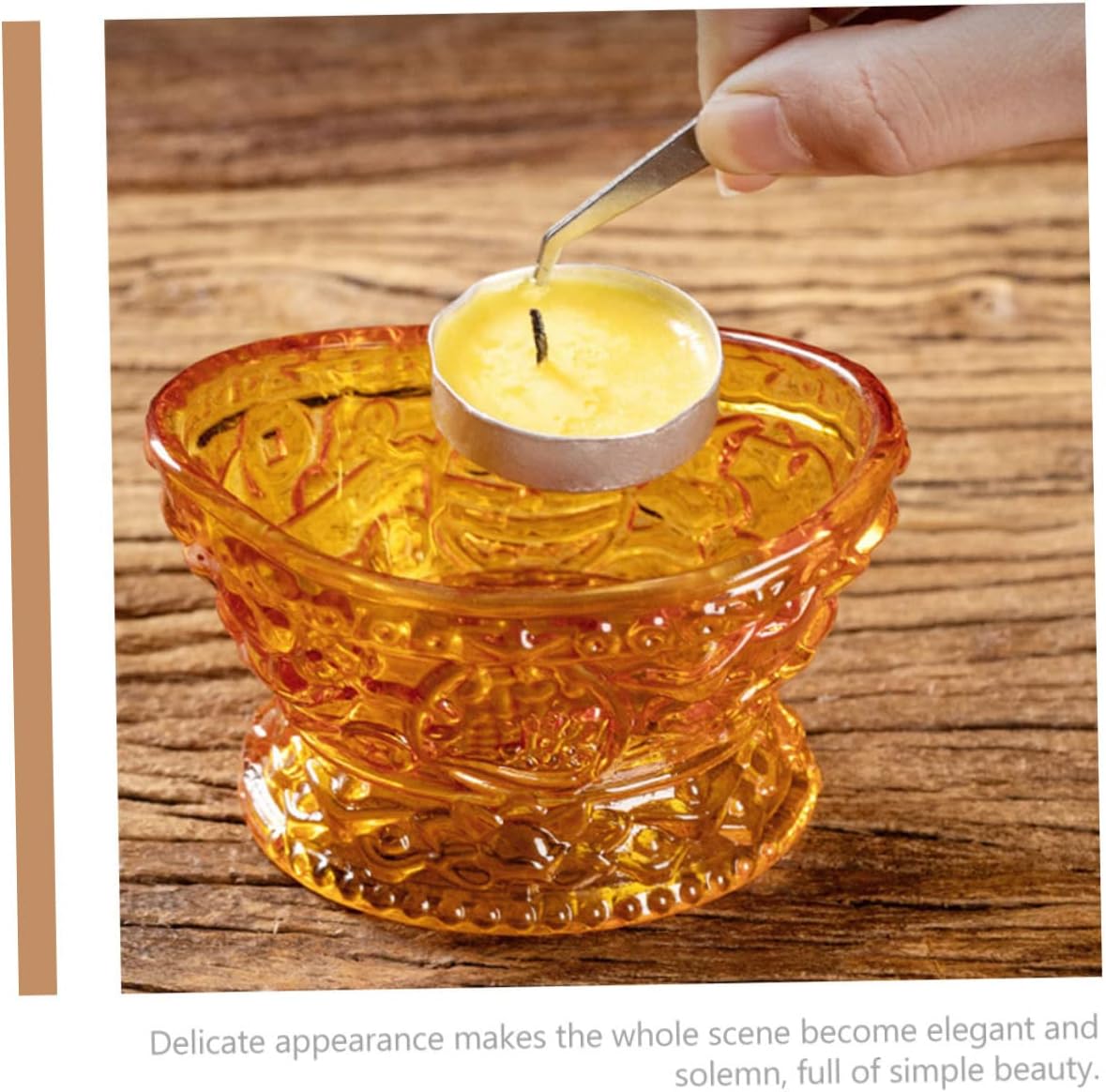 DECO-PROFESSIONAL 7-Ounce ingot-shaped glass candle holder