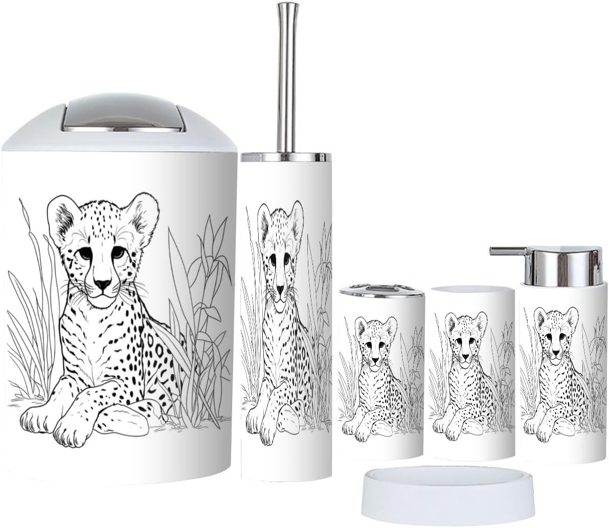 Durable 6-Piece Bathroom Set for Kids