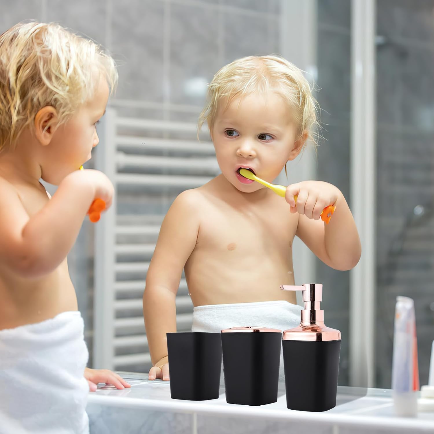 XLHOMO Black Bathroom Accessory Set 9 Piece