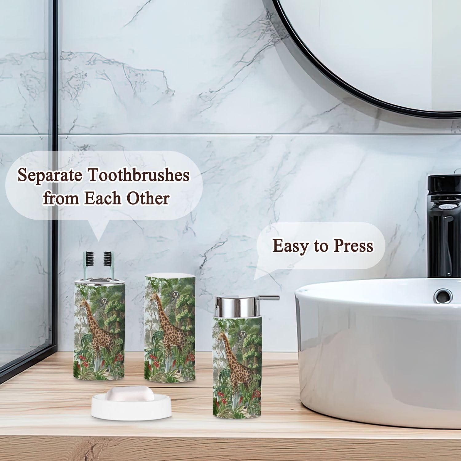 Jungle Style Bathroom Set 6 Pcs for Little Ones