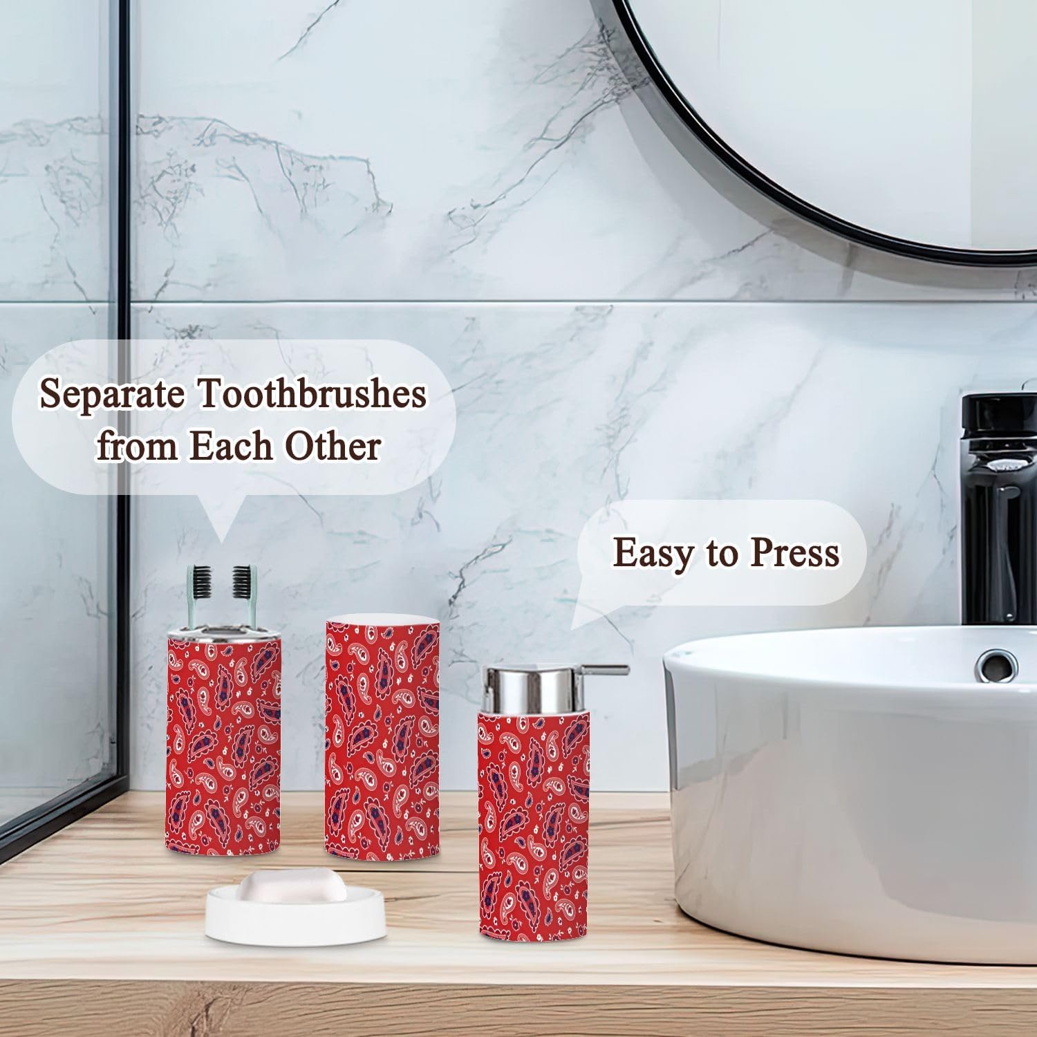 Bathroom Accessories Set 6 Pcs Durable Stylish Bathroom Organizers