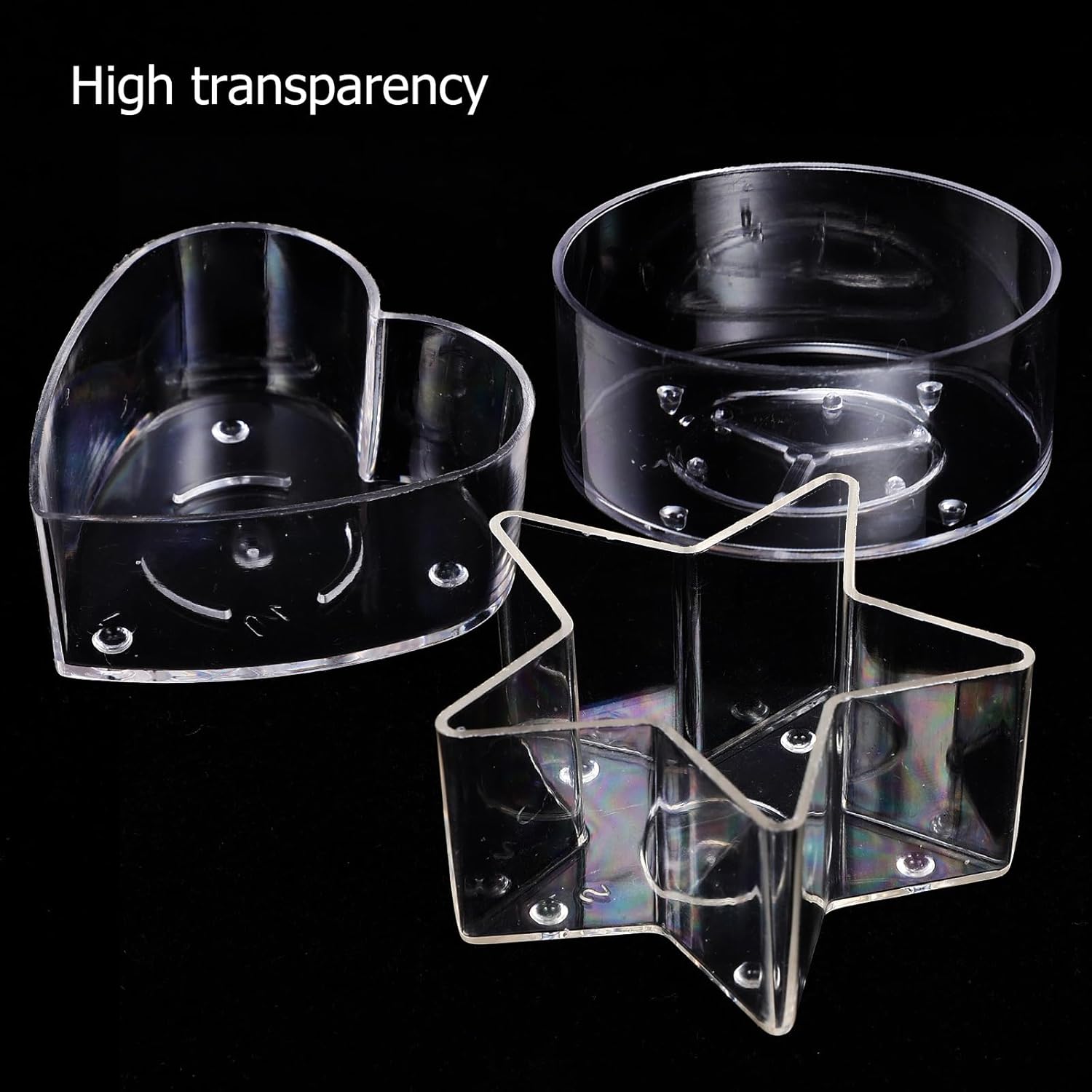 40pcs Plastic Clear Tealight Candle Cup Holders with 100 Wick
