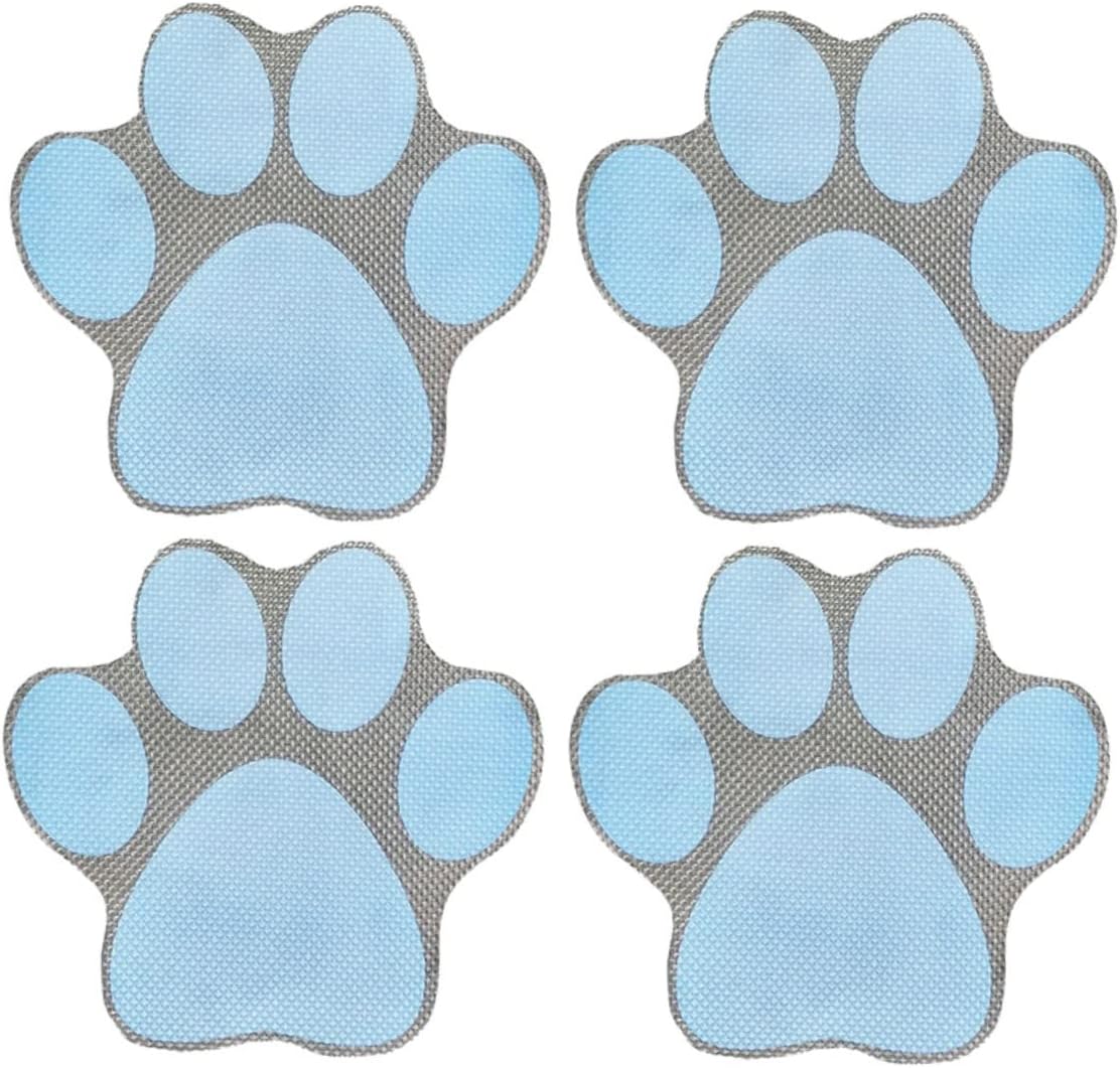 4-Piece Cartoon Dog Footprint Stickers for Bathtub Safe Fun Bath Time