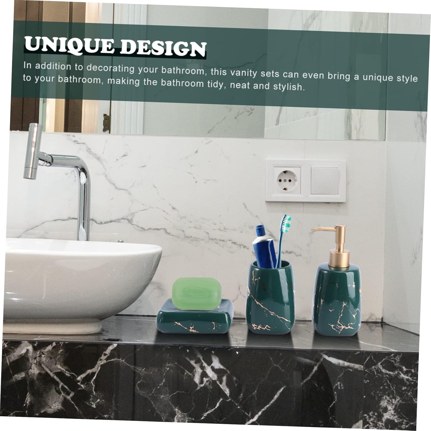 SOLUSTRE 3Pcs Bathroom Accessory Set