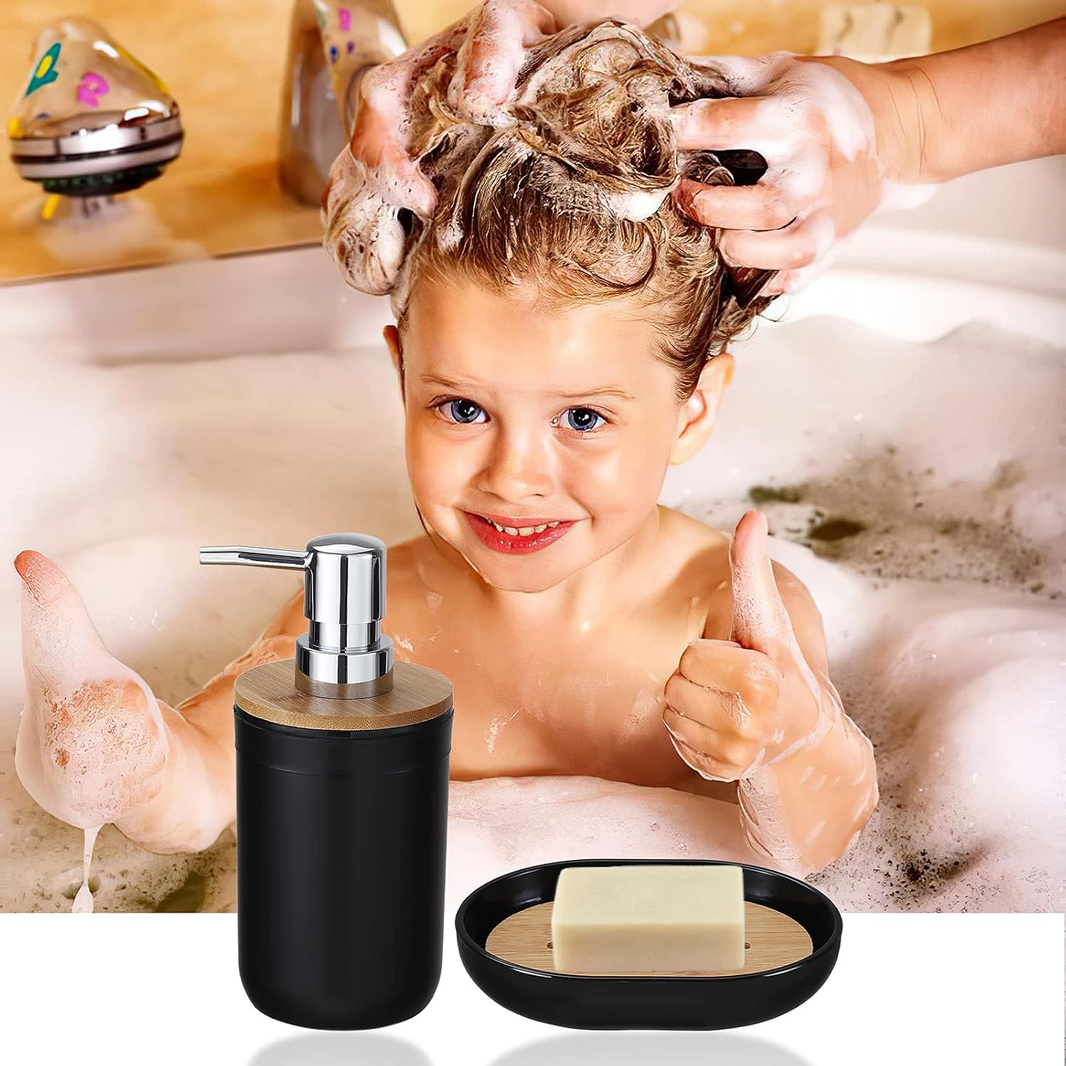 iMucci 9Pcs Black Bathroom Set