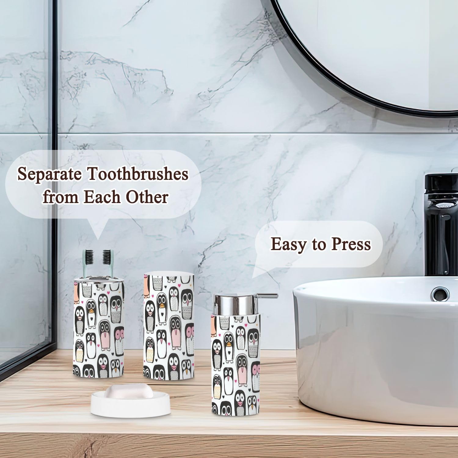 Bathroom Accessories Set for Kids 6 Pcs