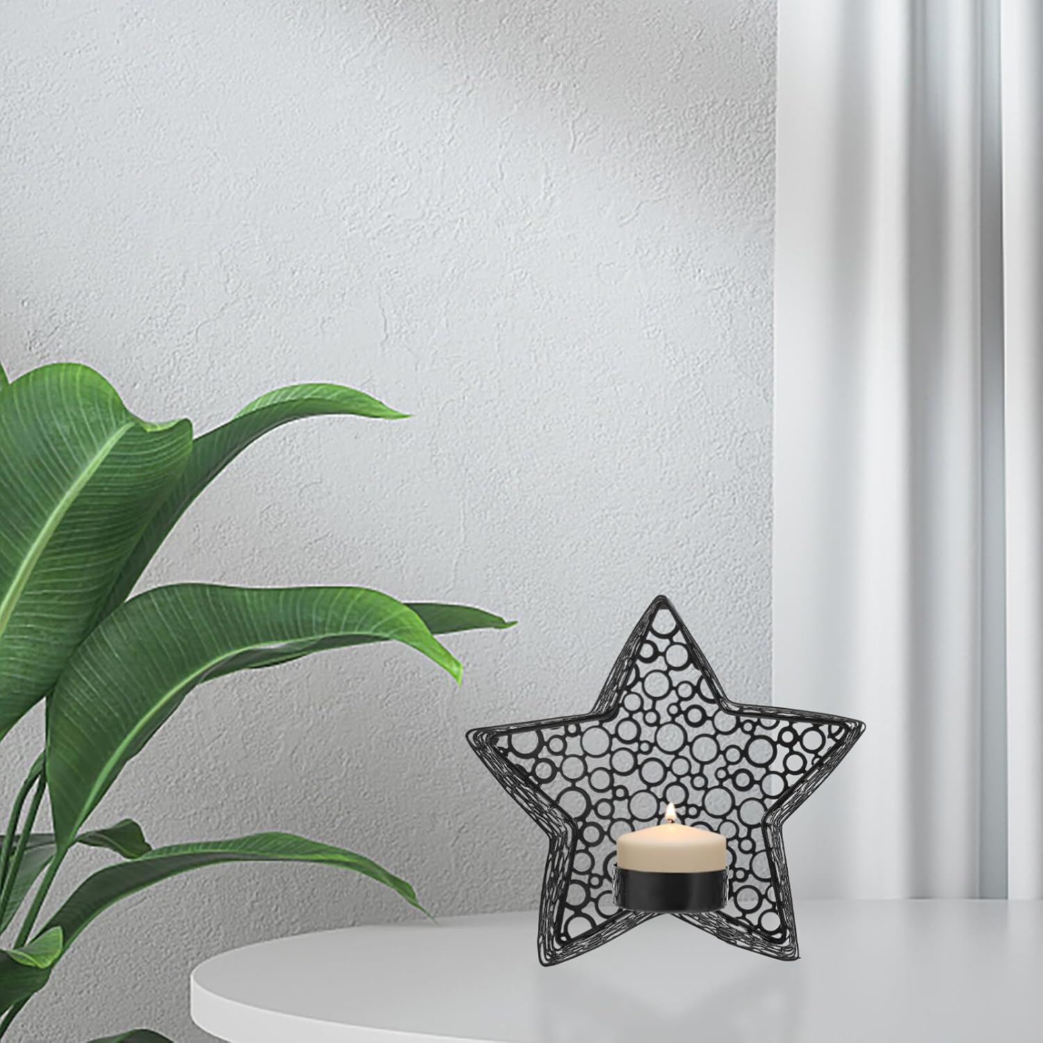 Three Star-Cut Candle Holders with Modern Aesthetics