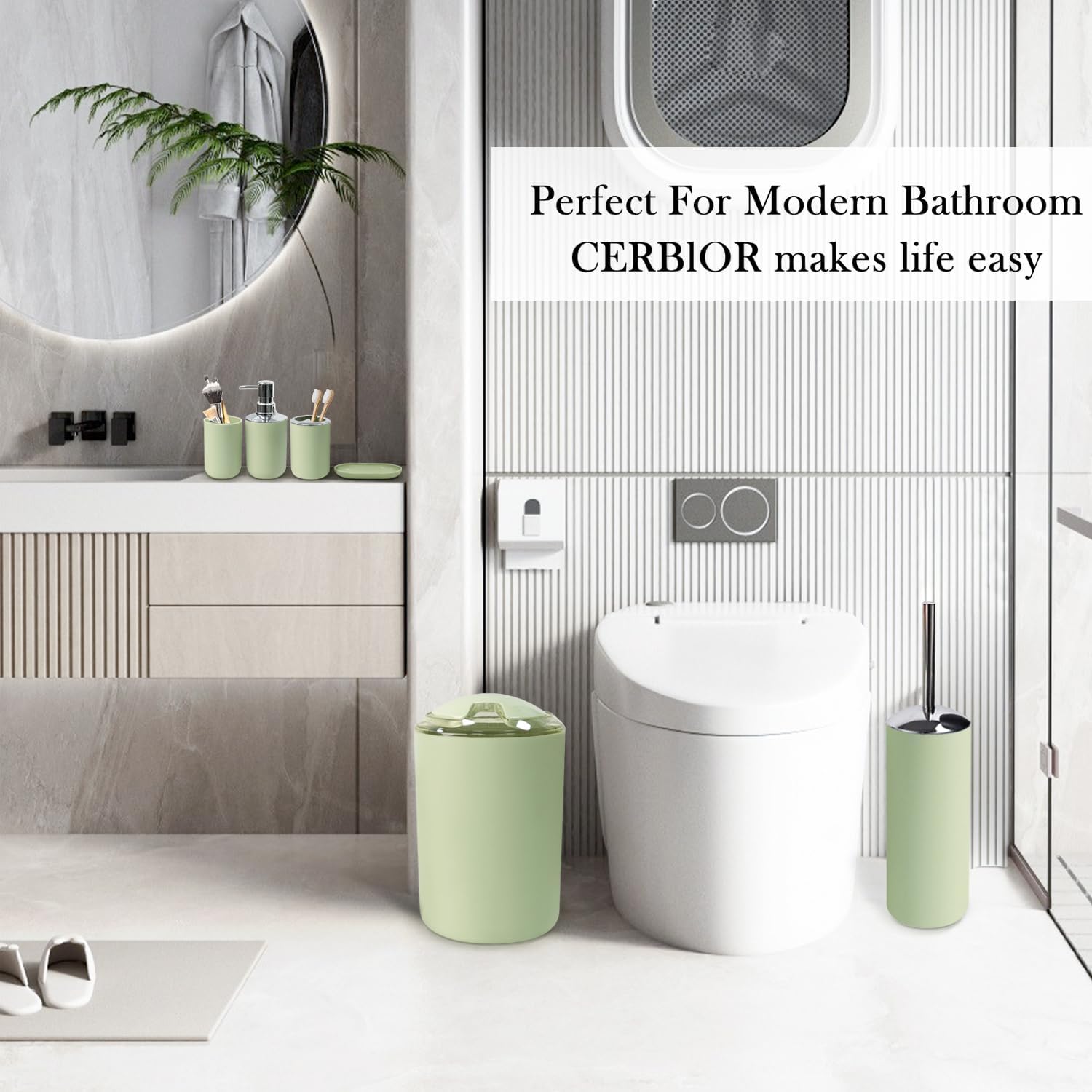 Elegant 6-Piece Bathroom Set with Durable plasticEnumerable