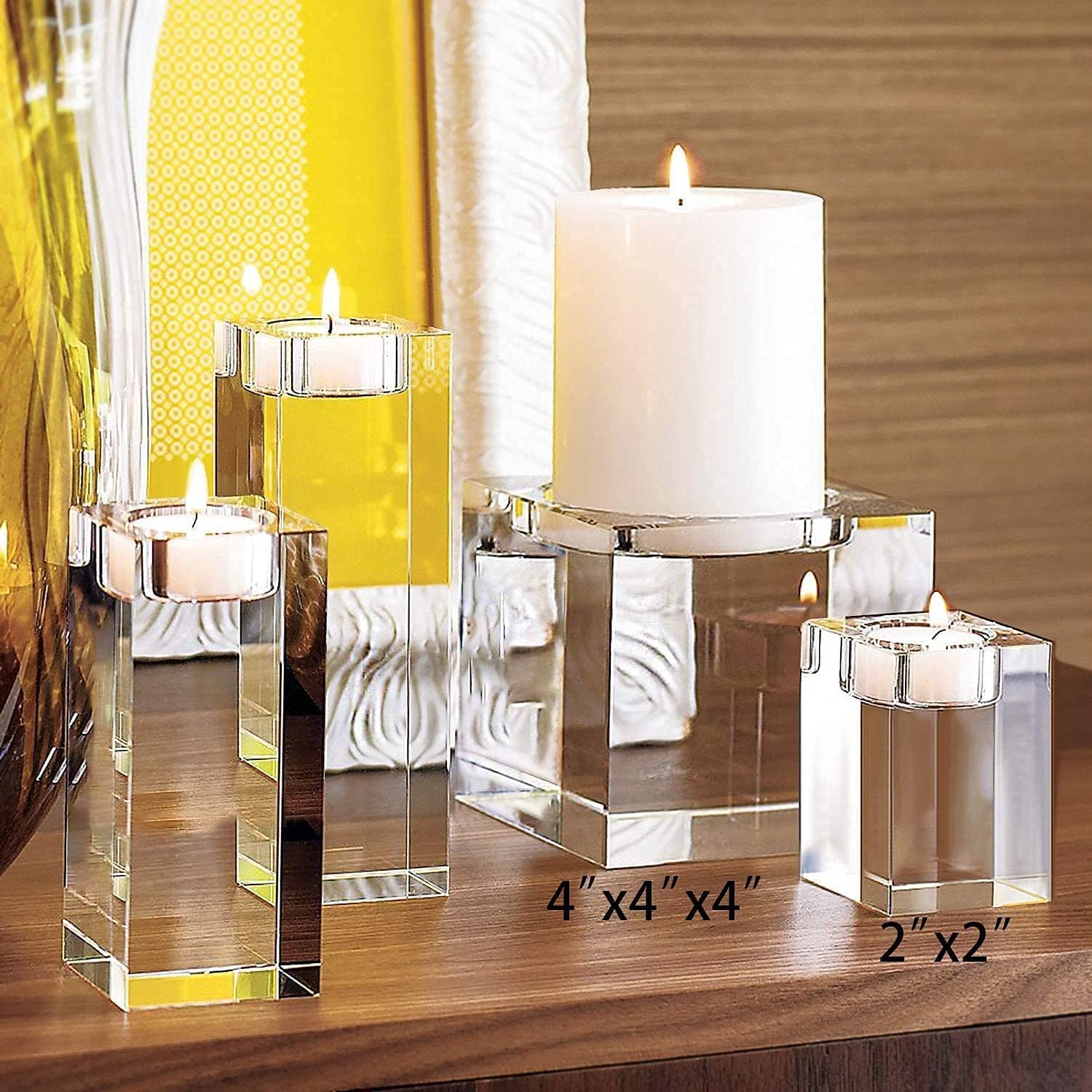 Stylish Crystal Candle Holders Set for Your Home or Wedding