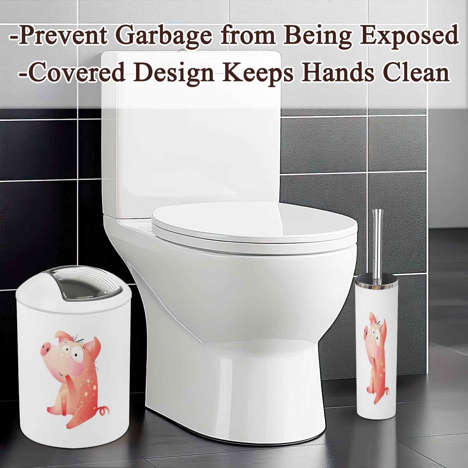 Cute Funny Pig Bathroom Accessories Set for Kids