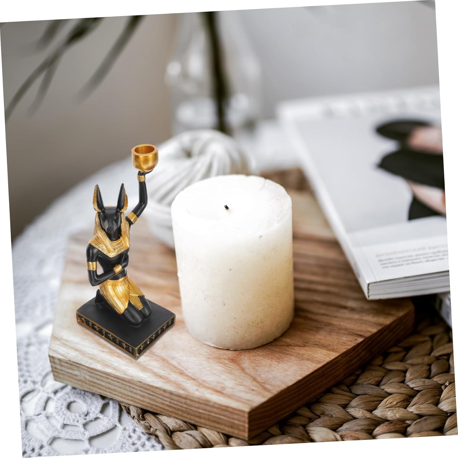Anubis Resin Candle HolderTaper Candle Display