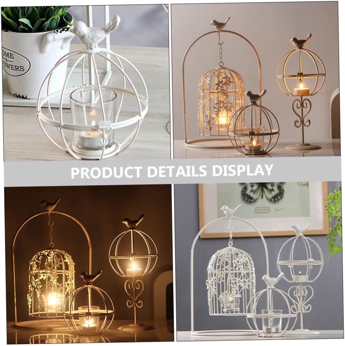 Rustic White Iron Candlestick Decor for Weddings and Homes