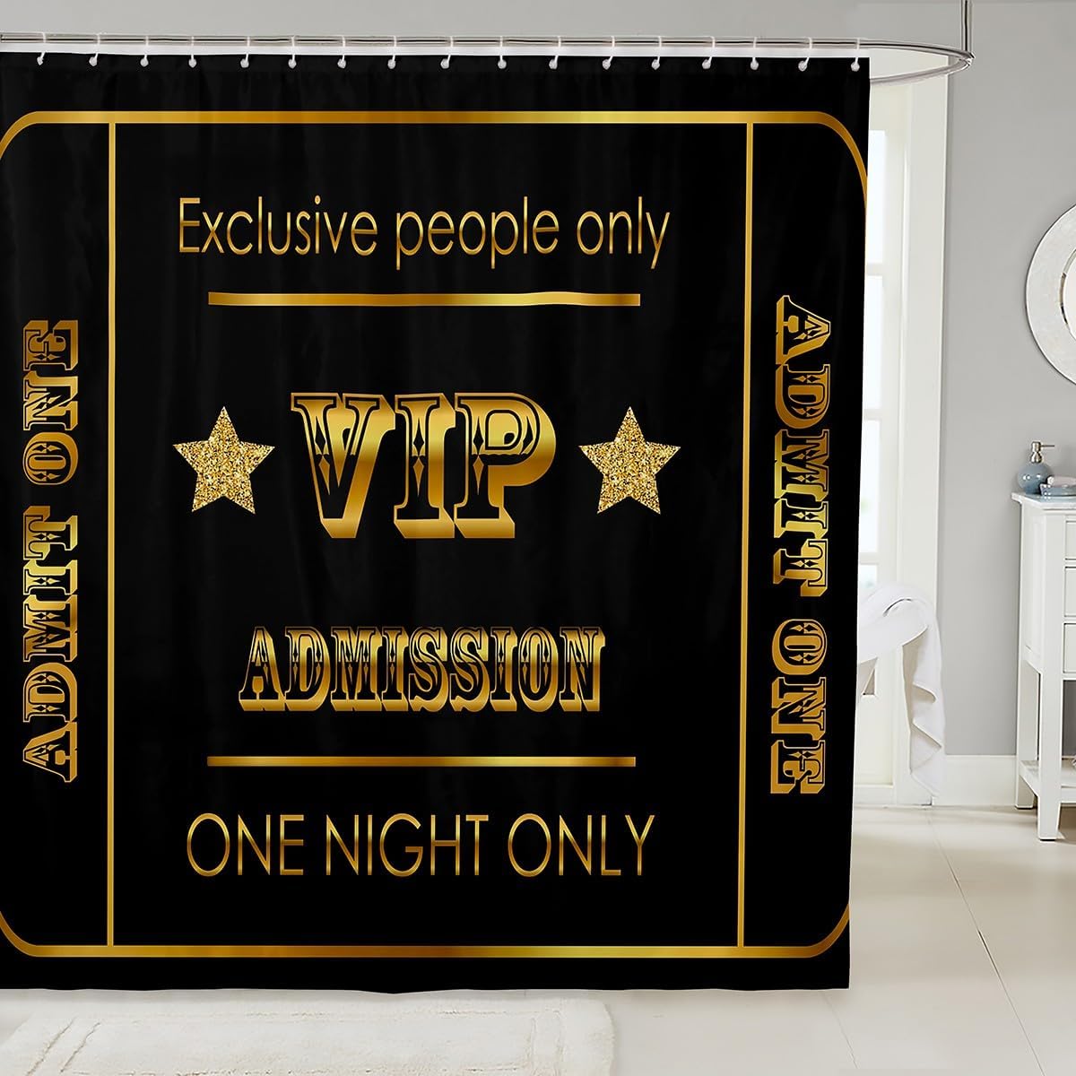 Jejeloiu Movie Theater Decor Shower Curtain for Kids