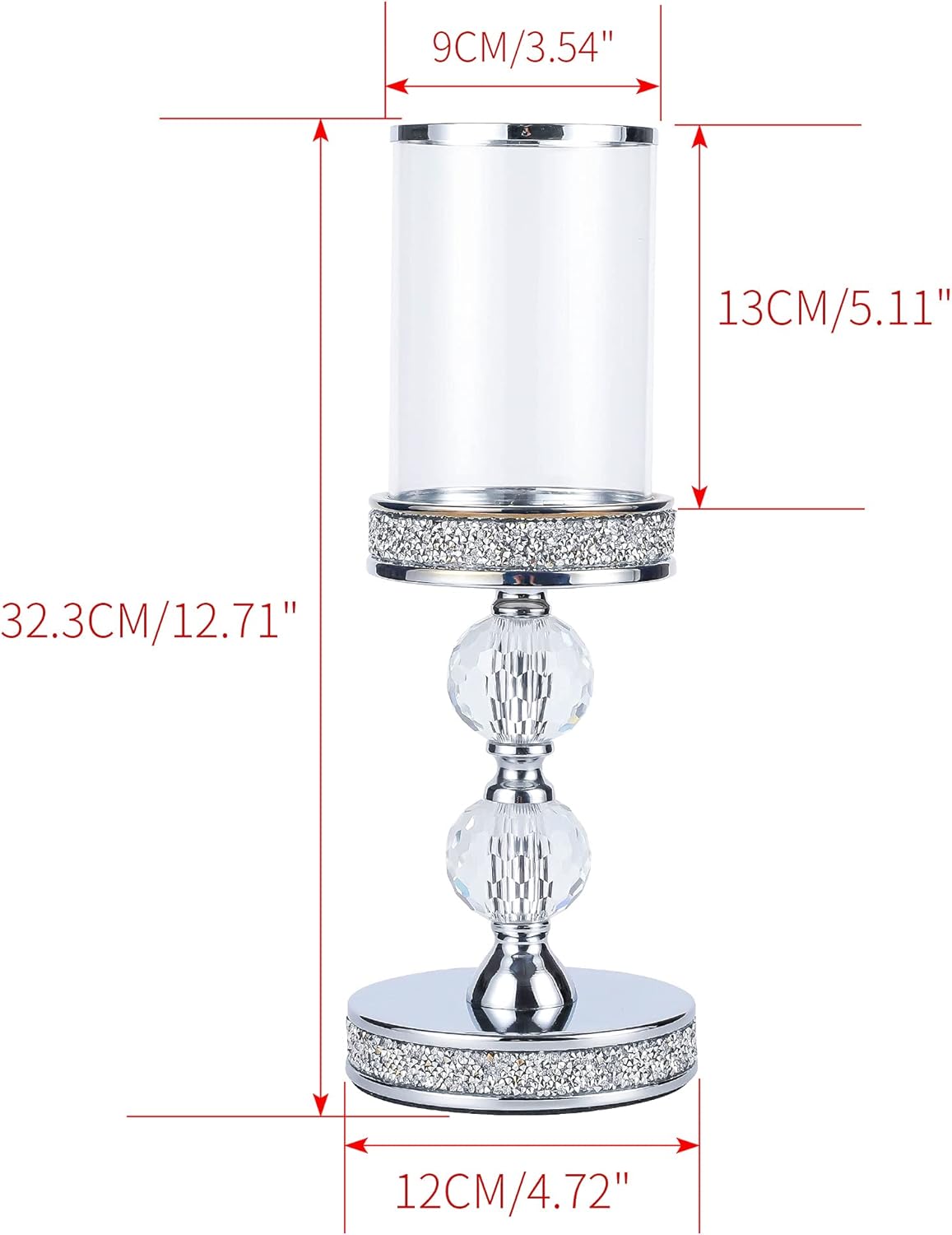Candleholder for Pillar Candle Elegant Crystal Candleholder for Home and Wedding