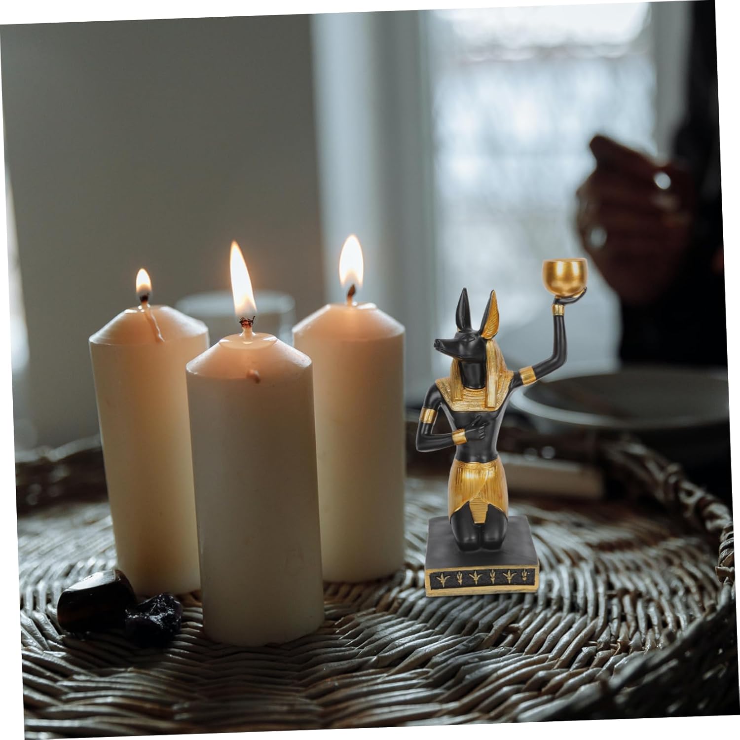 Anubis Resin Candle HolderTaper Candle Display