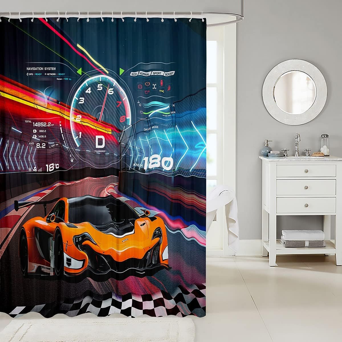 Feelyou Race Car Show curtains for Kids waterproof and fun