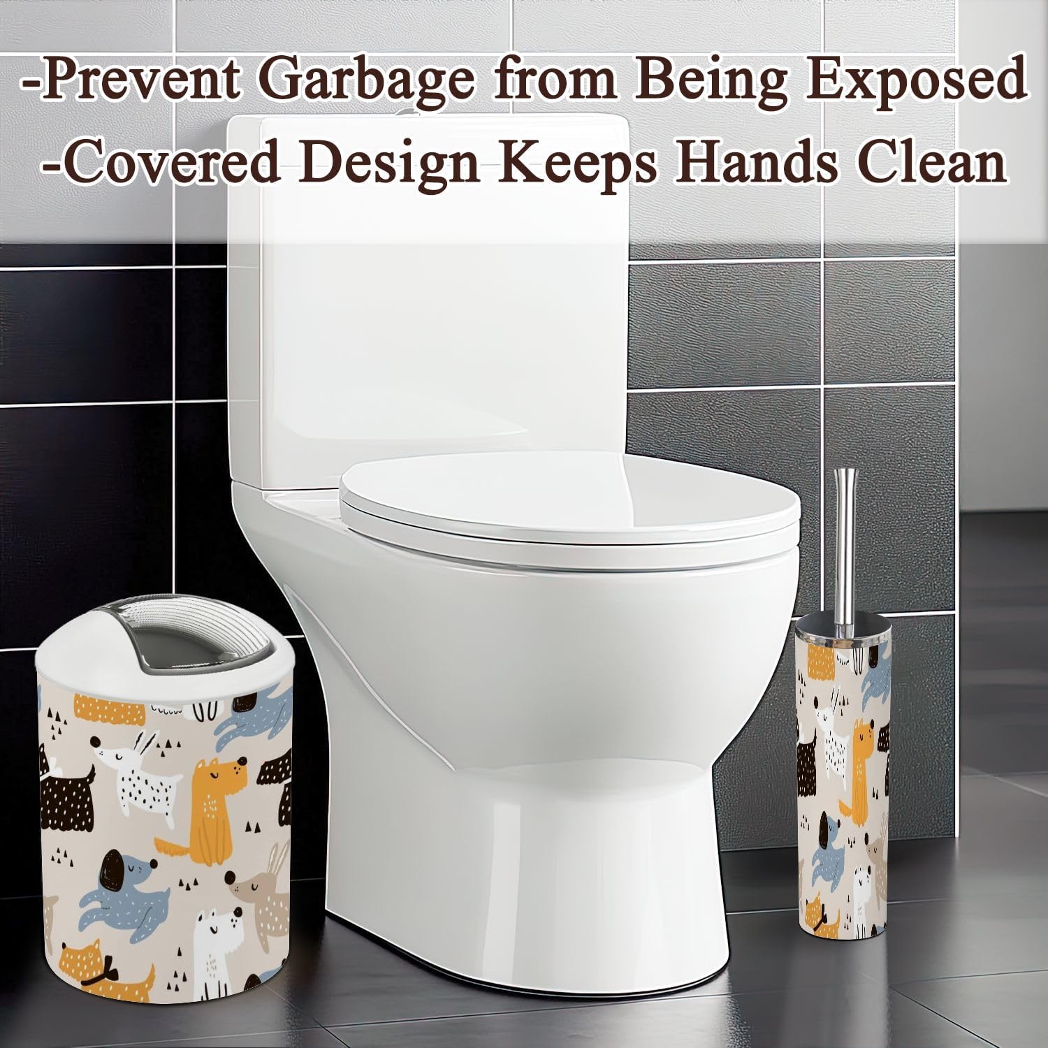 Scandinavian Style 6 Piece Bathroom Accessory Set