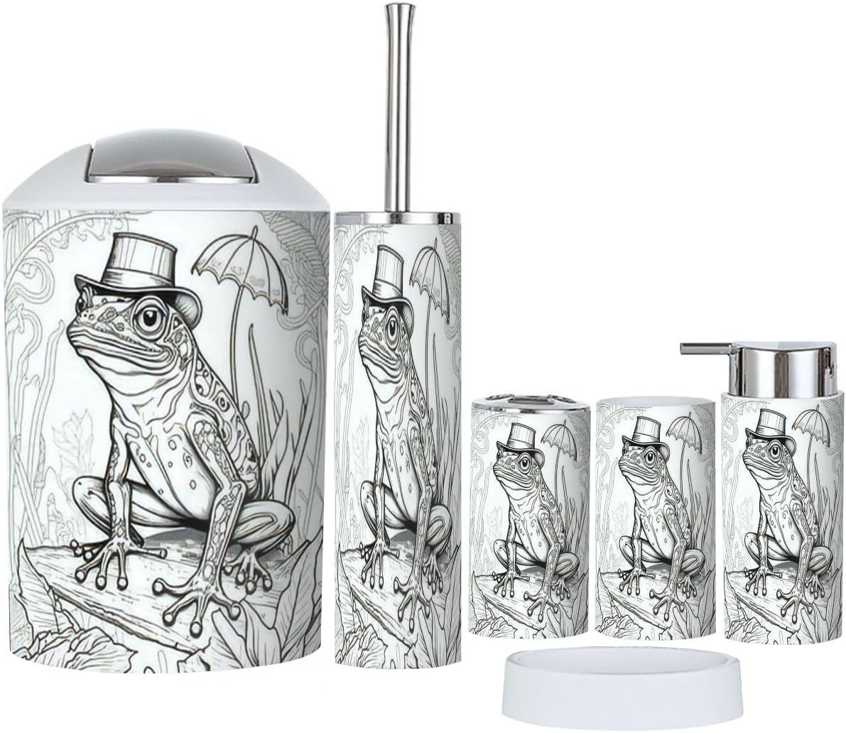 Bath Decor Set 6 Piece for Home Organization
