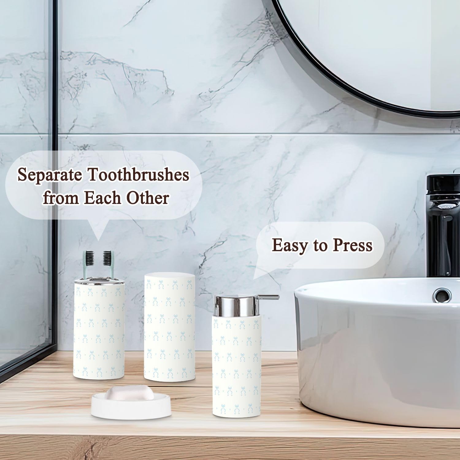JBNJANK Bathroom Accessories Set Durable Design Weightless Modern Aesthetic