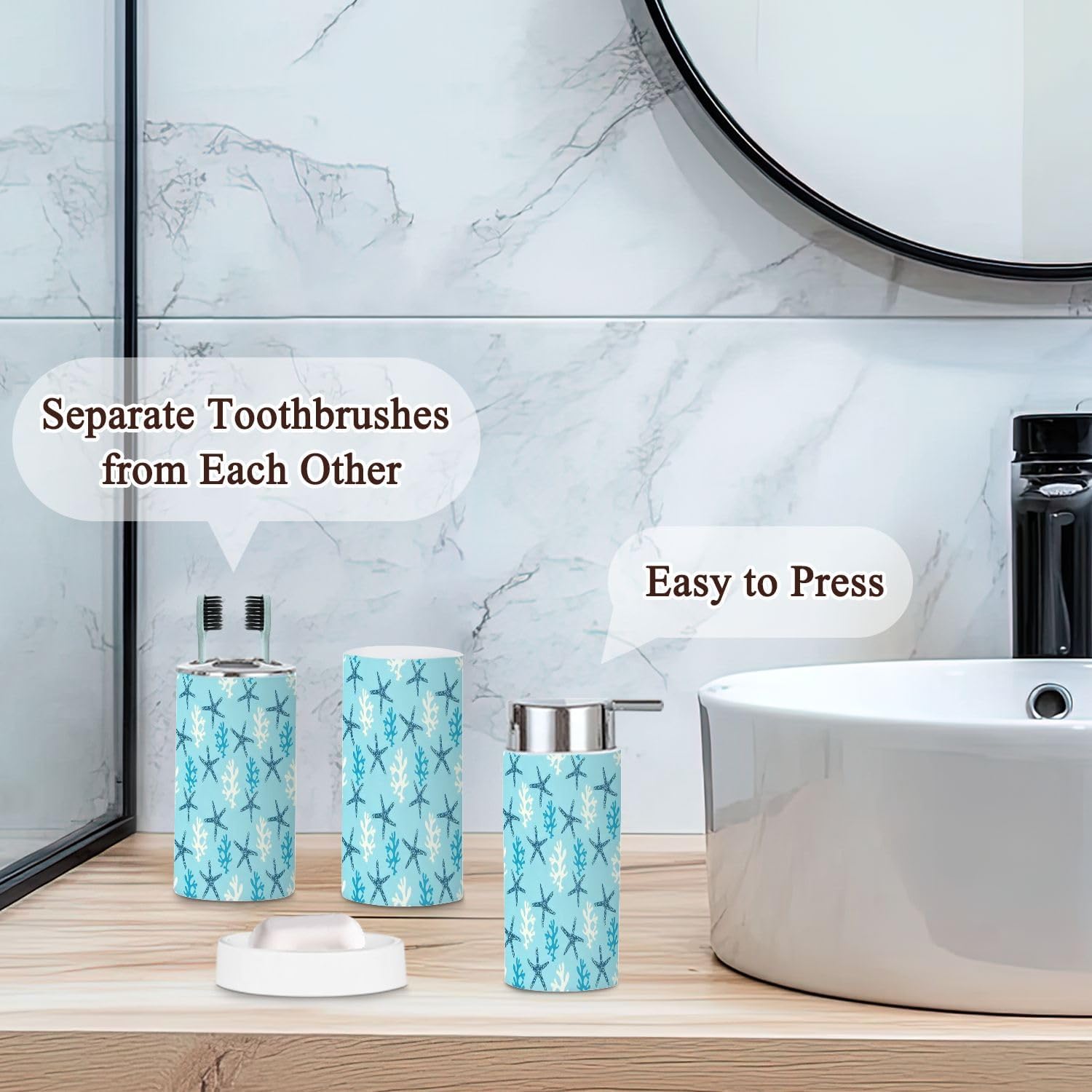 JBNJANKDAV 6-Piece Bathroom Accessory Set for Modern Spaces