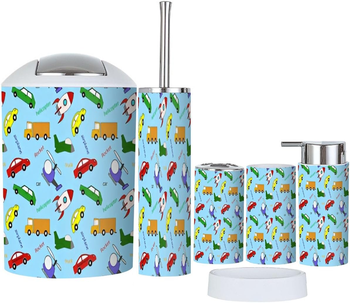 6-Piece Bathroom Organizing Set for Kids Tissue Toothbrush Holders XNGJEMVWXO