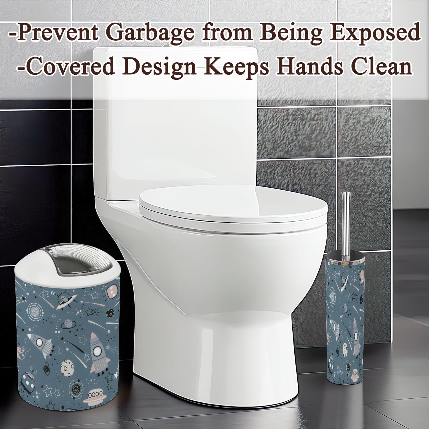6-Piece Bathroom Accessory Set with Space Theme