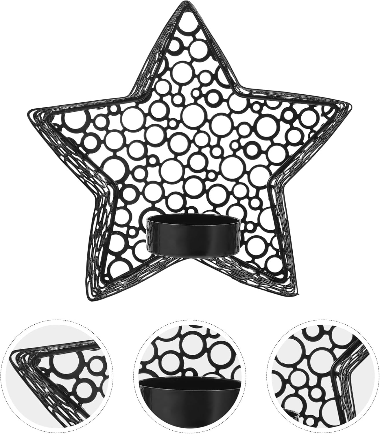 Three Star-Cut Candle Holders with Modern Aesthetics