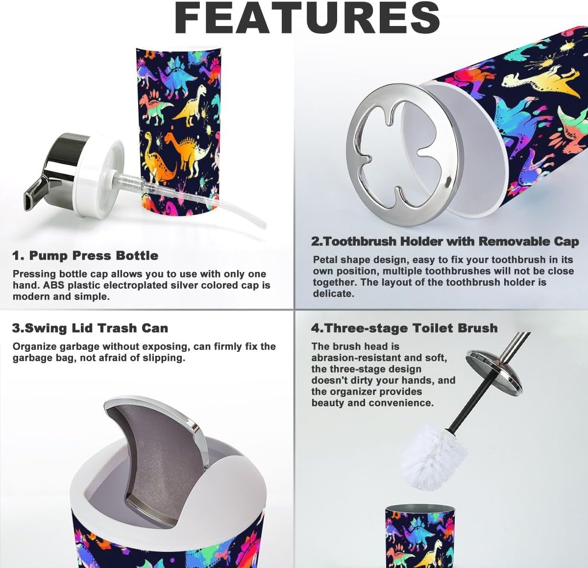 Space-Saving 6-Piece Durable Bathroom Accessory Set