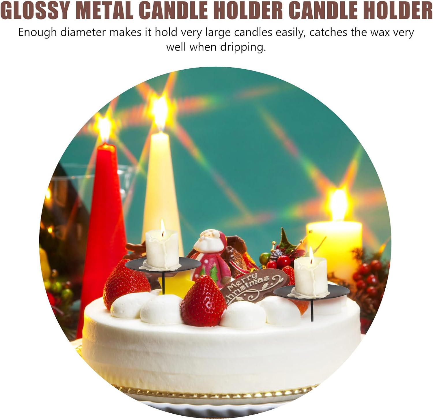 Elegant Metal Wreath Candle Holder Set - 12 Pieces for Home Festivals