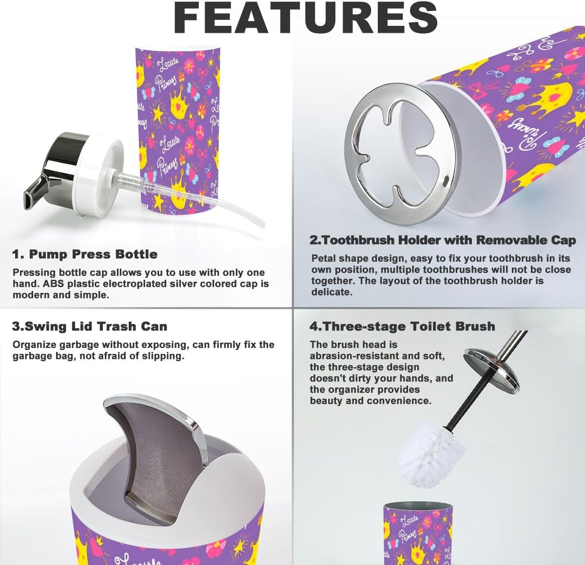 6-Piece Bathroom Accessories for Kids Babies
