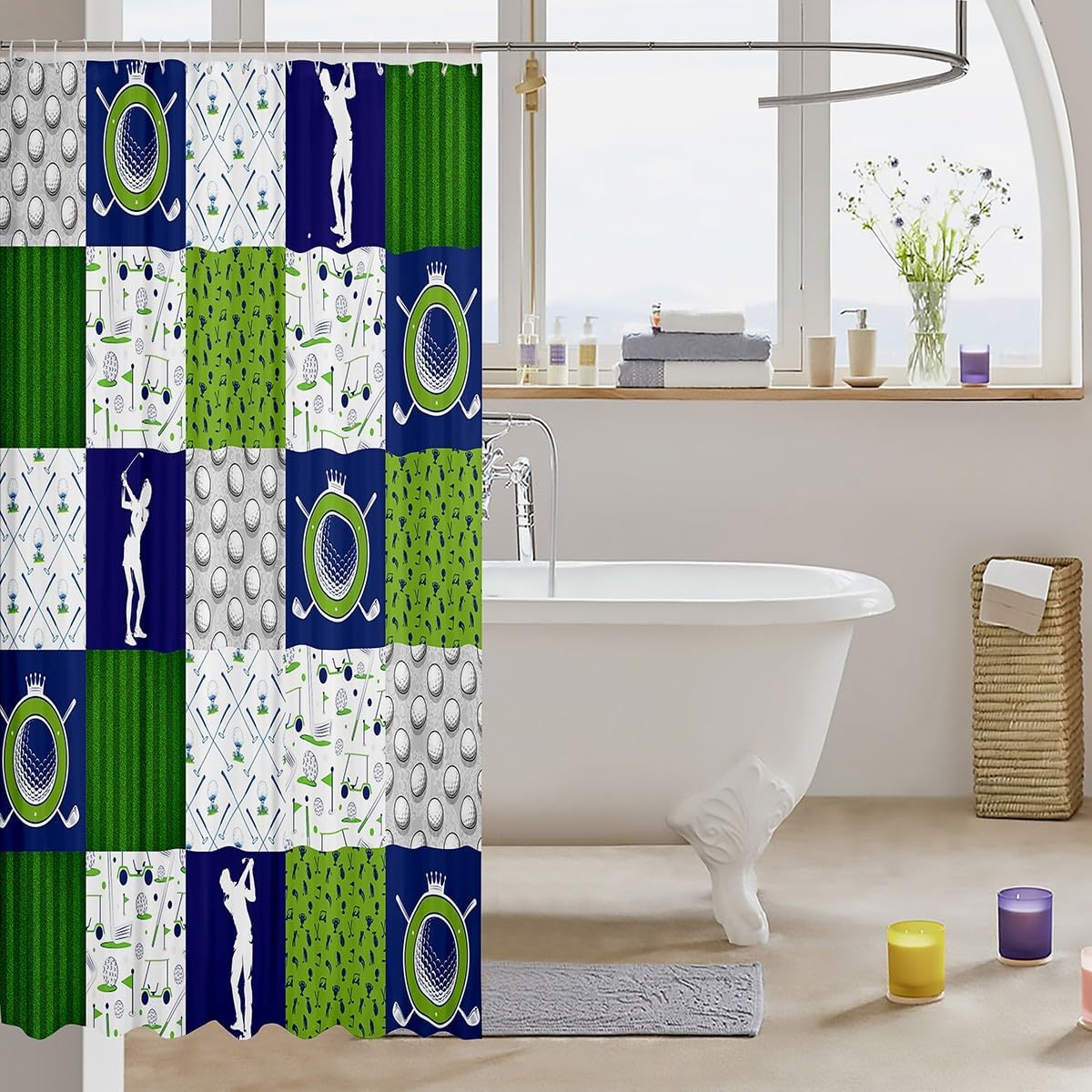 Feelyou Golf-Themed Bath Curtain for Kids Fun and Functional