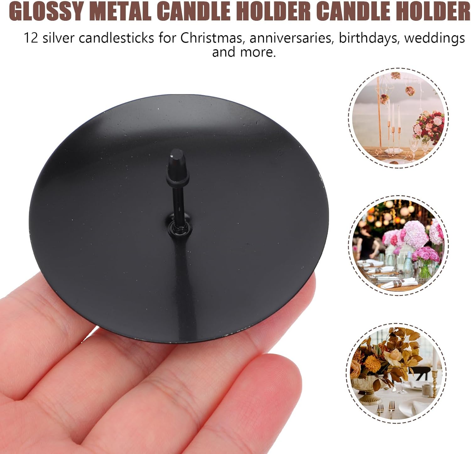 Elegant Metal Wreath Candle Holder Set - 12 Pieces for Home Festivals