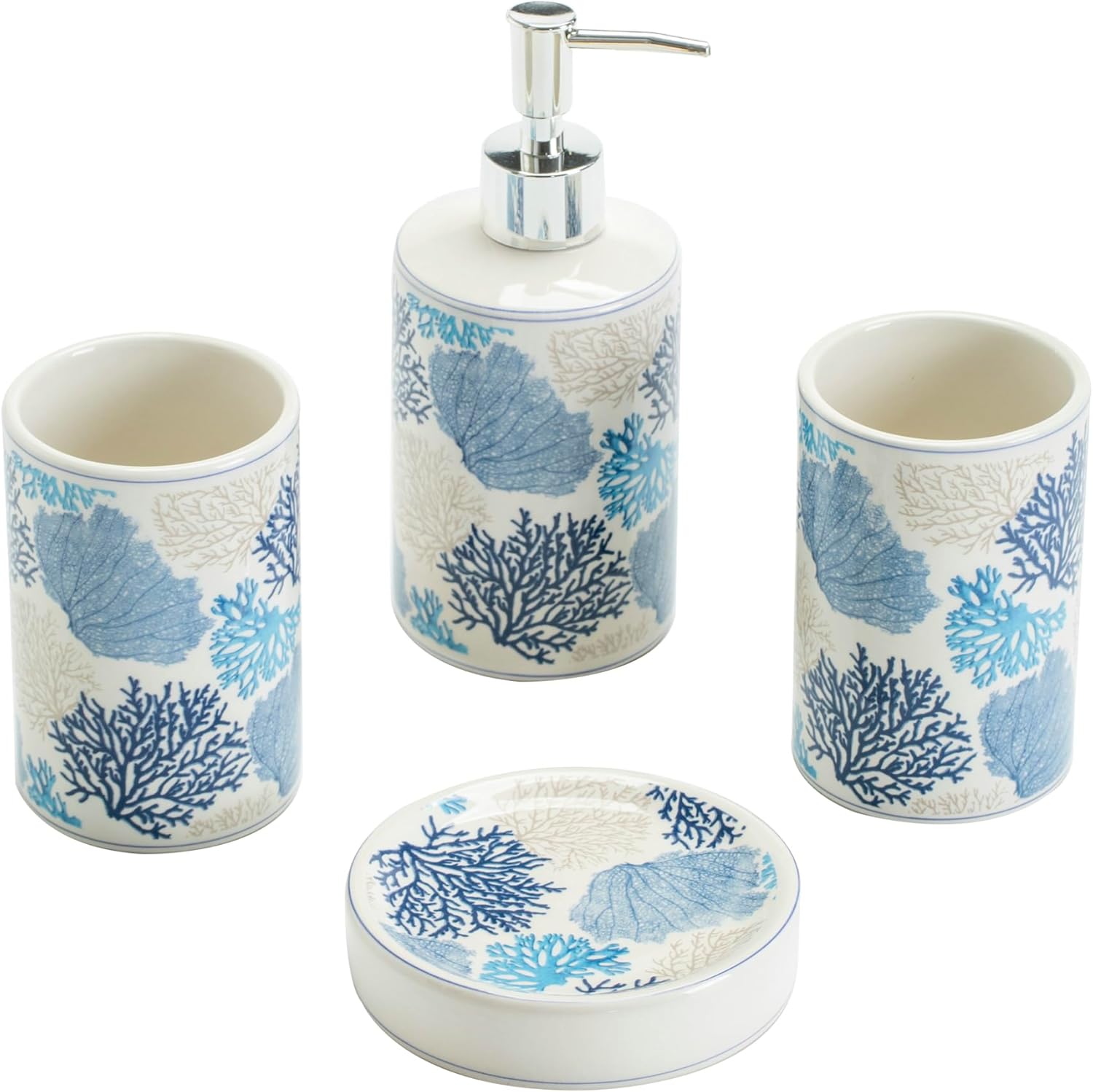 Adventus Blue Coral bath accessory set