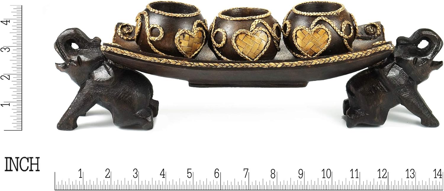 Thai Elephant Tray Candle Holder
