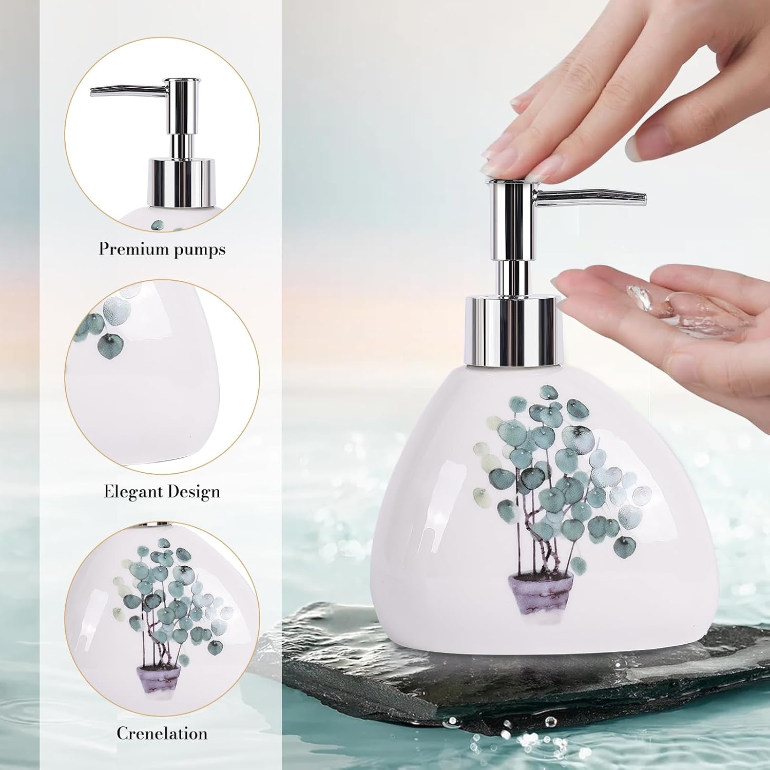 Luxury 6-Piece Ceramic Bathroom Set Modern Functional