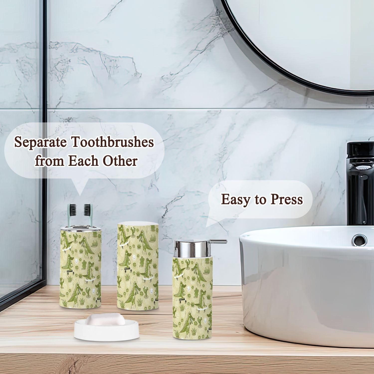 6-Piece Cute Bathroom Accessories Set