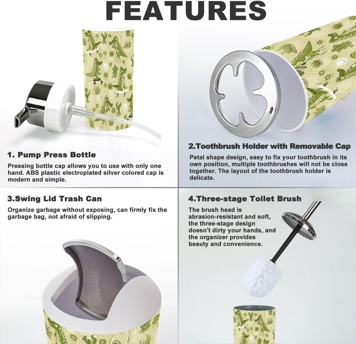 6-Piece Cute Bathroom Accessories Set